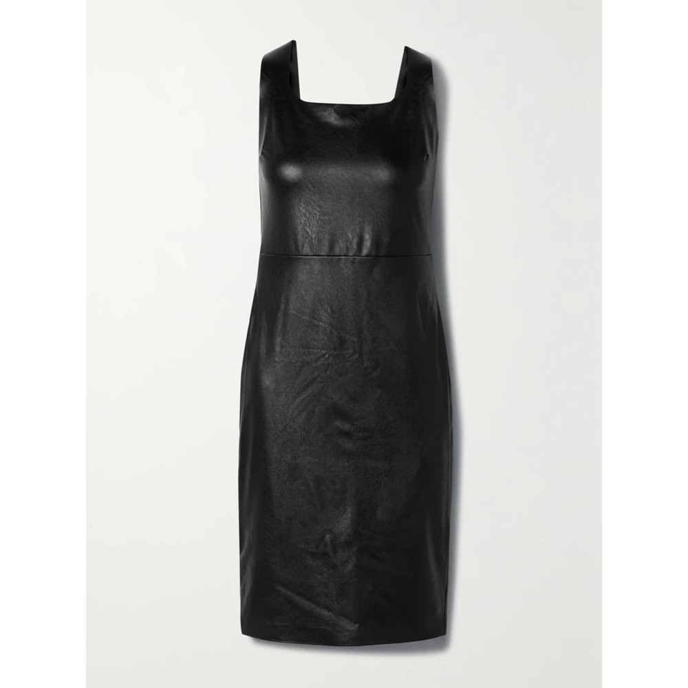Commando Faux Stretch-Leather Black Polyurethane Mini Dress Size L
